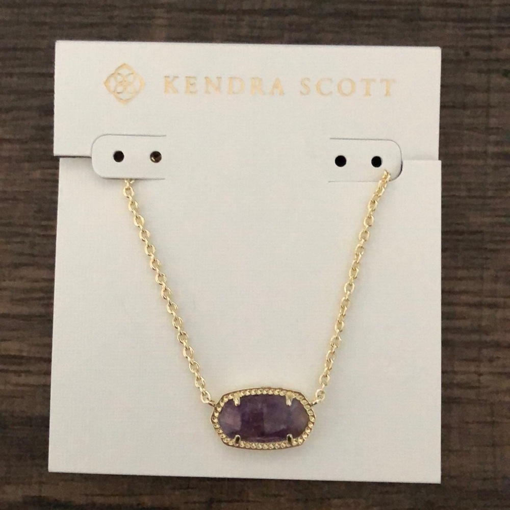 Kendra Scott Elisa gold necklace in amethyst